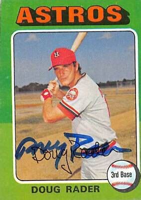 Doug Rader Autographed Baseball Card Houston Astros 1975 Topps 165