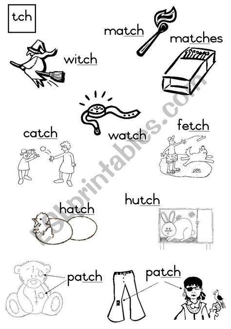 Tch Consonant Diagraph Esl Worksheet By Joeyb