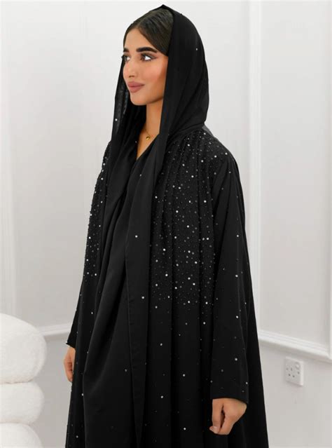 SHE09 Abaya Description Light Crepe Abaya With Handwork In Front