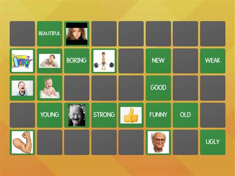 Adjectives MEMORY GAME Parejas