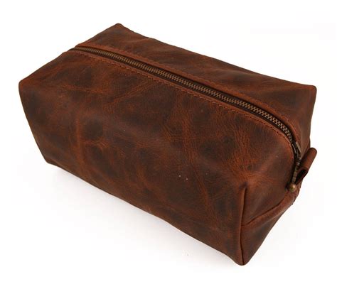 Thick Leather Large Dopp Kit Handmade Personalized Grooming Etsy