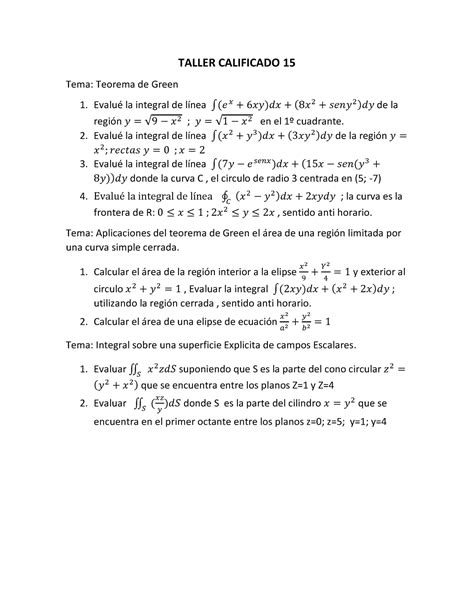 Taller Calificado Semana Calculo Avanzado Para Ingenieria Utp