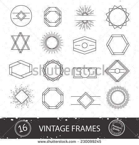 Vintage Sunburst Frames Hipster Style Vector Stock Vector Royalty Free