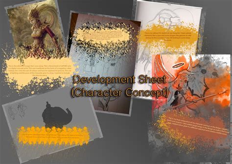 concept art  games development sheets