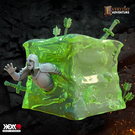 3D Printable Gelatinous Cube by Hexy Studio