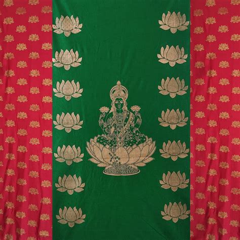 Buy ZestEnter Golden Print Lakshmi Traditional Backdrop Curtain With