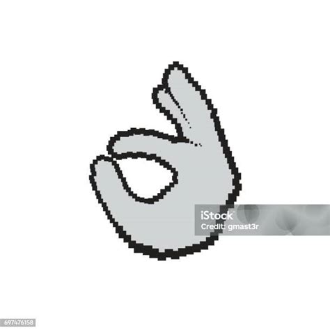 Oke Tanda Tangan Gerakan Orang Ikon Emosi Ilustrasi Stok Unduh Gambar