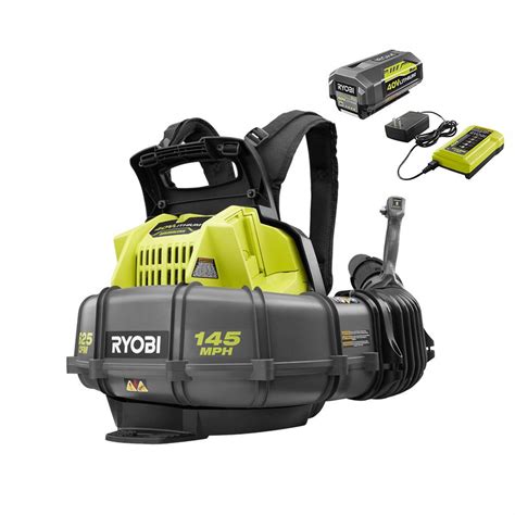 Ryobi RY40440 145 MPH 625 CFM 40-V Cordless Backpack Blower Battery and ...