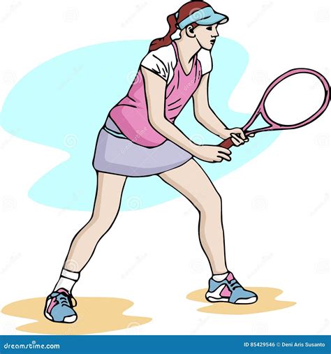 Tennis Girl Vector Illustration Stock Vector Illustration Of Sports