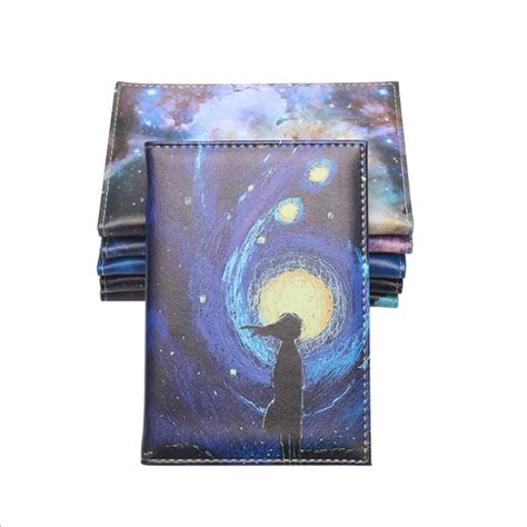 Retro Starry Sky Passport Cover Women Pu Leather Travel Wallet Color