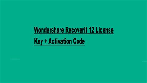 Wondershare Recoverit 12 License Key Activation Code Crack 2024