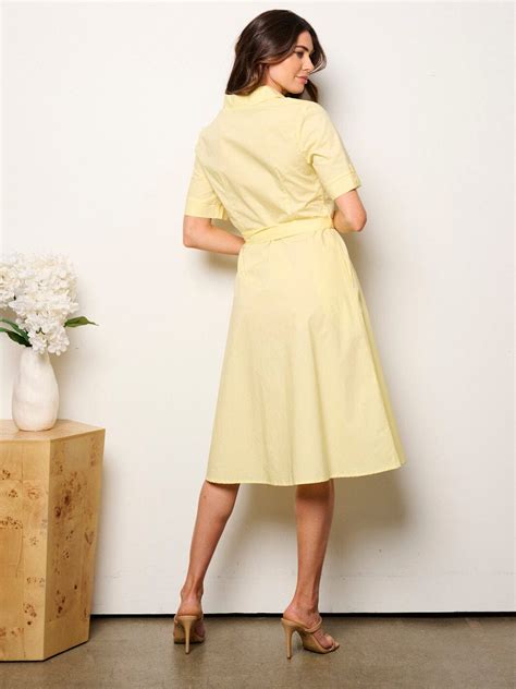 Womens Short Sleeve Button Up Midi Dress