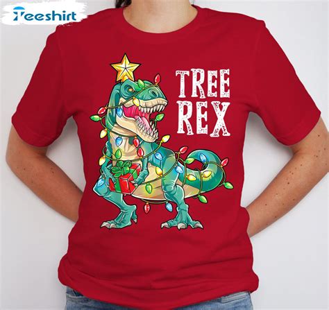 Tree Rex Vintage Shirt Christmas Dinosaur Long Sleeve Unisex T Shirt