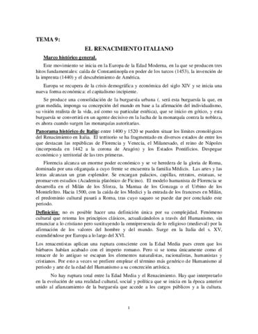 Tema Renacimiento Italiano Pdf