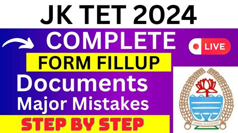 JK TET 2025 Application Form JK TET Registration 2025 How To Fill JK