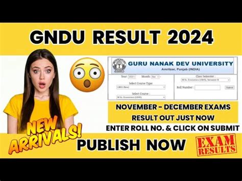 GNDU RESULT 2024 PUBLISH NOW BREAKING NEWS GNDU LATEST UPDATE