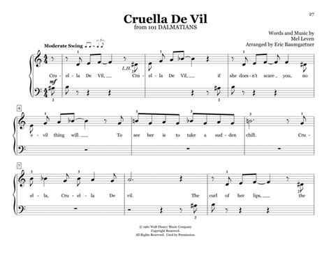 Cruella De Vil From 101 Dalmations Arr Eric Baumgartner By Eric Baumgartner Piano Duet