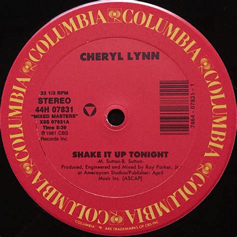 Cheryl Lynn Shake It Up Tonight 5 39 Star Love 7 23 Next