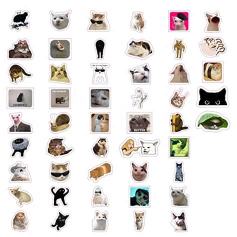 BulbaCraft 100Pcs Cat Meme Stickers Funny Cat Stickers Crying Cat