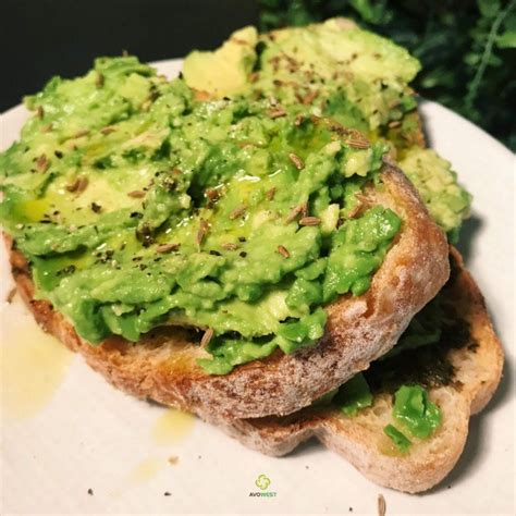 Smashed Avo On Sourdough With Pesto And Cumin Seeds Avowest Avocados