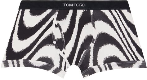 Tom Ford Black And Off White Swirl Boxer Briefs Tom Ford