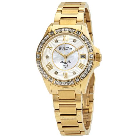 Bulova Marine Star Quartz Diamond Ladies Watch 98r235 042429548541 Watches Marine Star Jomashop