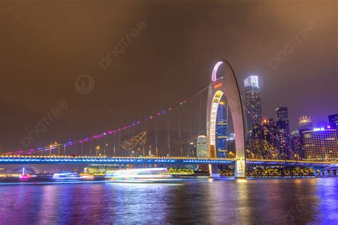 Vista Nocturna De Guangzhou Cbd Zhujiang New Town Mapa De Fotograf A De