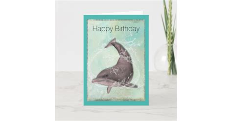 Dolphin Splashing Around Happy Birthday Card Zazzle