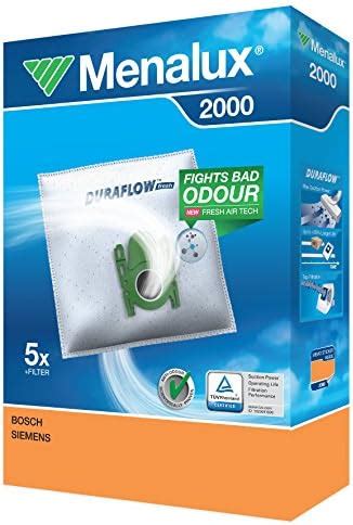 Menalux 2000 Pack of 5 Synthetic Material Dustbags and 1 Micro Filter ...