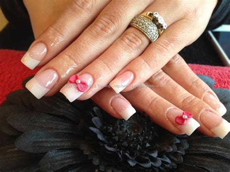 Full Set Of Acrylic Nails With Pink 3d Acrylic Bow Pink Acrylic Nails