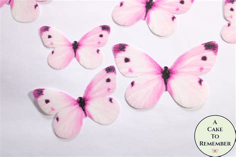 18 Pink Cake Topper Edible Butterflies Set Of Wafer Paper Etsy