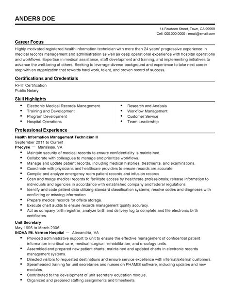 Medical Technologist Resume Examples