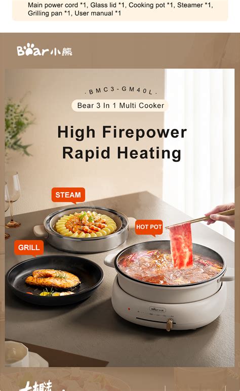 Bear In Multi Cooker Hot Pot W Power L Bmc Gm L Shopee Malaysia