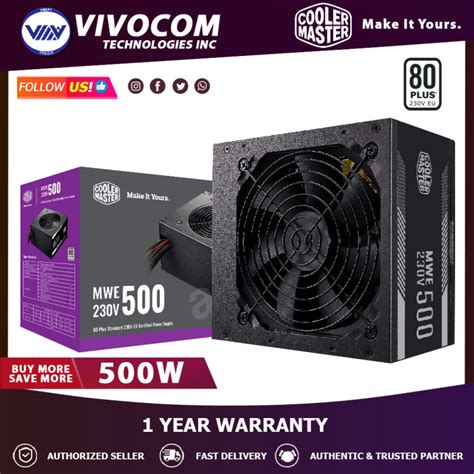 Cooler Master MPE-5001-ACABW MWE 500 WHITE 230V - V2 80+ Power Supply ...