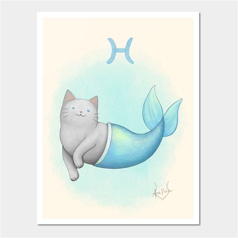 Zodiacat Pisces by bastetland in 2022 | Art prints, Cat printable, Cute drawings