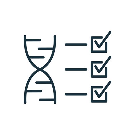 Test Dna Lijn Icoon Analyse En Controle Van De Genetische Code