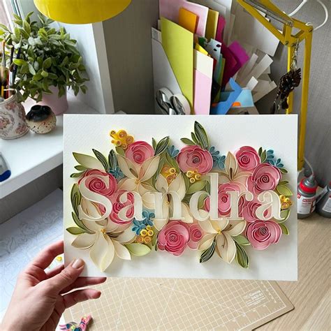 Quilled Sandra Pattern In Floral Design Quilling Letters Template