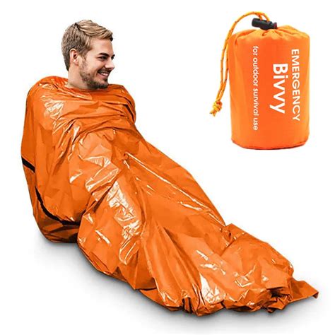 Camping Outdoor Lightweight Bivy Sack Orange Survival Emergency