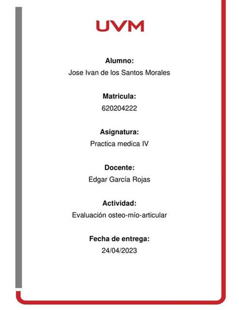 Evaluación ostemioarticular Jose Ivan uDocz