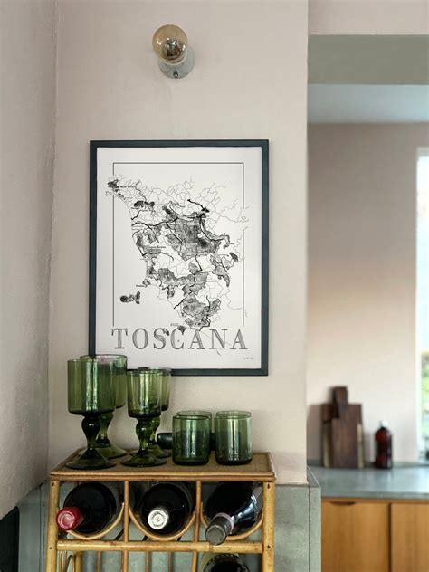 Wine Map Of Tuscany Tuscany Wine Region Map Etsy