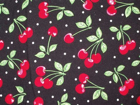 Preshrunk Cotton Print Fabric Cherry 43 In X 65 By Bluemustang