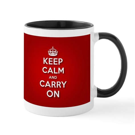 Cafepress Red Keep Calm And Carry On Mug 11 Oz Ceramic Mug