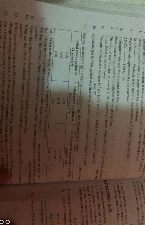 Write All Possible Rate Law Expression For The Reaction M N Products