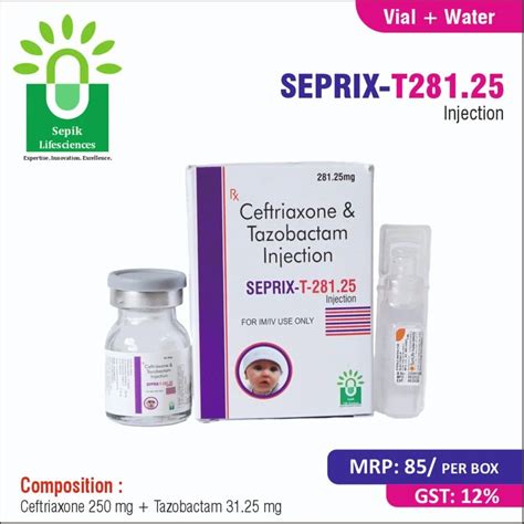 Seprix T Ceftriaxone And Tazobactam Injection At Rs Piece