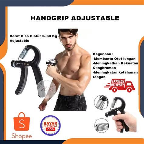 Jual HAND GRIP HANDGRIP ADJUSTABLE 5 60 KG ALAT LATIHAN OTOT PENGUAT