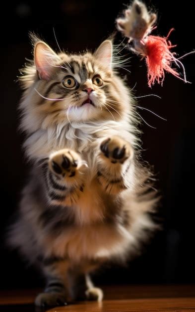 Premium Photo Exciting Feathery Leap For Kitty