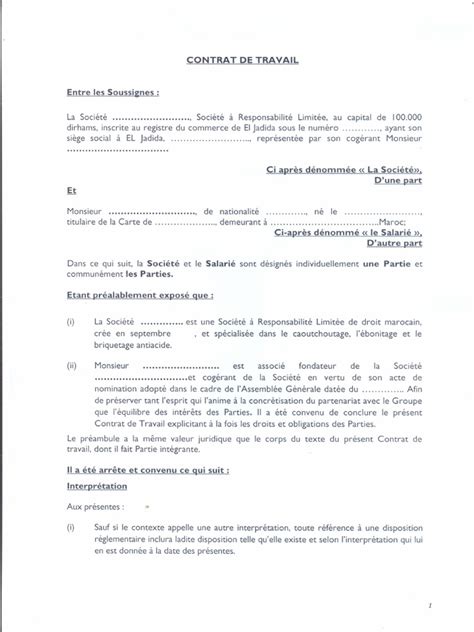 Pdf Exemple Contrat De Travail Dokumen Tips