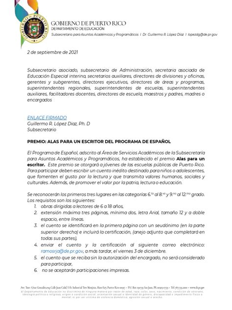Certamen Literario Alas Para Un Escritor Pdf
