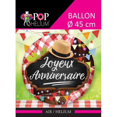 Grossiste Ballon Foil 45cm Joyeux Anniversaire Guinguette Réservé aux