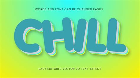 Chill Efectos De Texto Editables Vector Premium